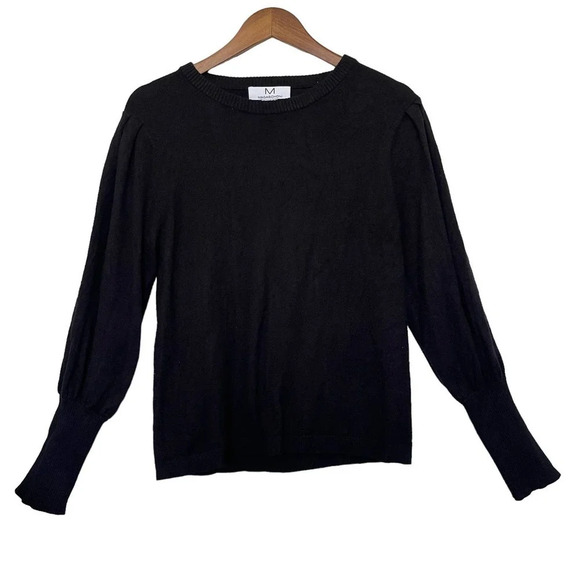 Magaschoni Balloon Puff Sleeve Sweater Career Office Size Medium - Picture 4 of 4